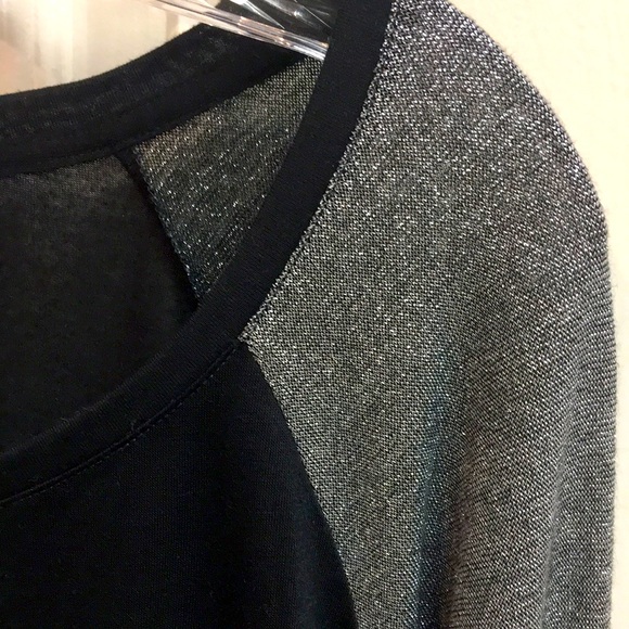 Semi-Sheer Silver/Black Mesh Top - Picture 3 of 7